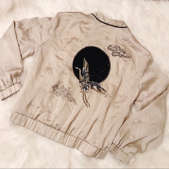 NWT Zara Kimono Satin Embroidered Bomber Jacket - Picture 8 of 8